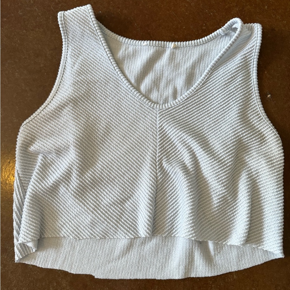 Baby Blue Cotton Crop Top